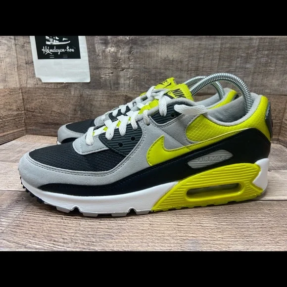 Nike Air Max 90 Unlocked By You Gray/yellow DJ2660-991 Men Size 8.5 Preowned Nike Air Max 90 Unlocked By You White Yellow Shoes DJ2660  main image 4